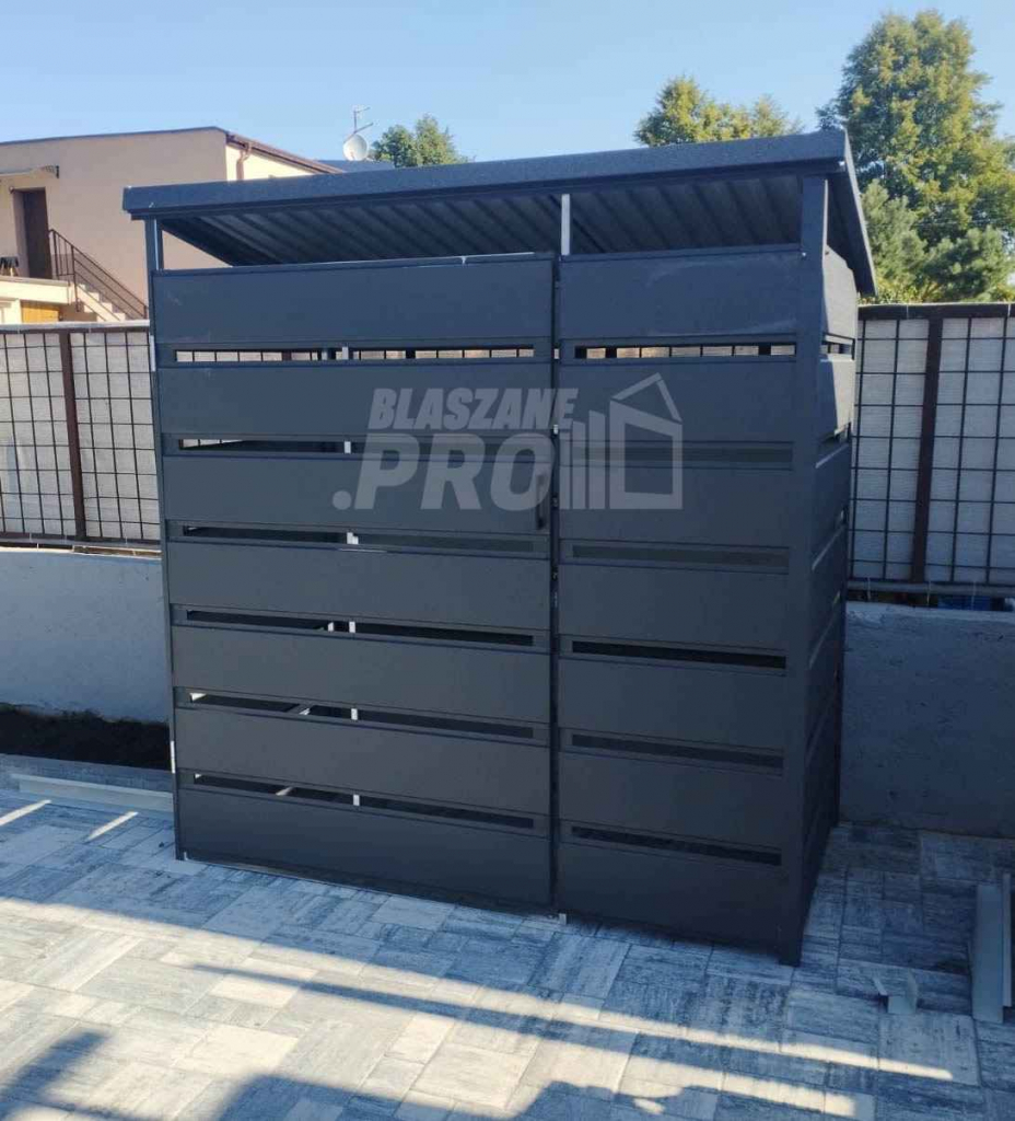 Wiata śmietnikowa spad tył 1,5x0,5m Antracyt Schowek ogrodowy  GP216 Grudziądz - zdjęcie 4