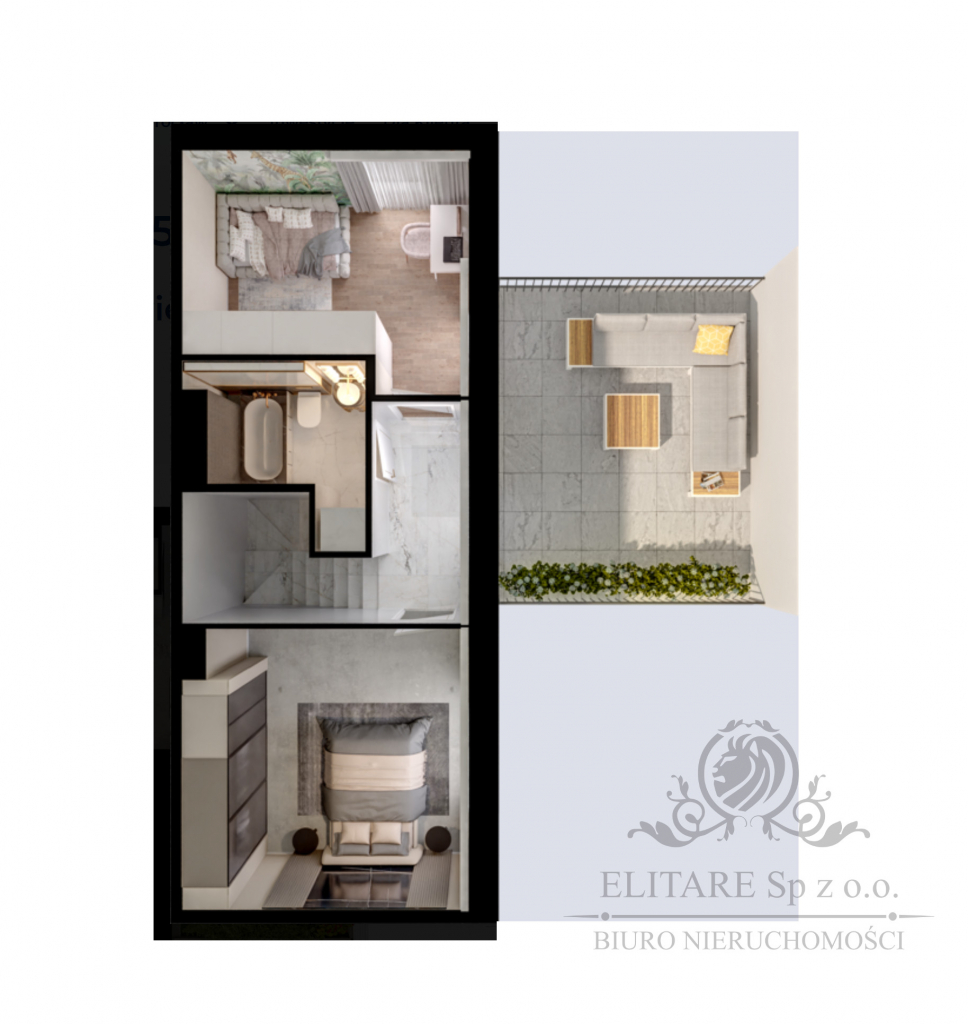 Mieszkanie Atrialne 81,68m2+ogr.16,13m2+ taras20,65m2+mp/ Jagodno Wrocław - zdjęcie 7