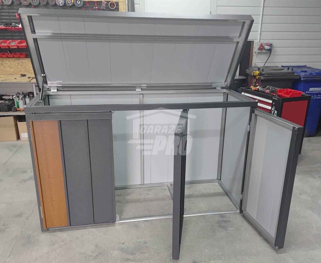 Zabudowa koszy na śmieci wiata obudowa 177x65x110 cm 3x120L GP710 Hajnówka - zdjęcie 7