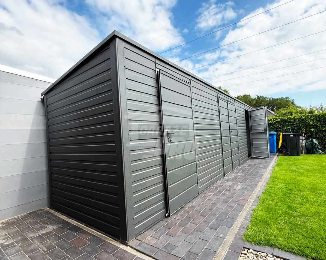 Schowek ogrodowy 6x2 m - brama dwuskrzydłowa - 2x drzwi dach GP758 Radom - zdjęcie 3