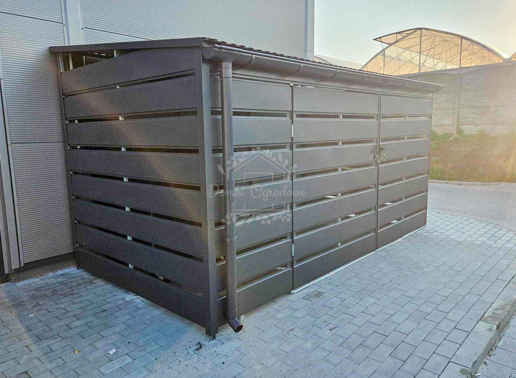 Wiata śmietnikowa  Schowek 4x2m   panele  Antracyt  rynny ID848 Ostrowiec Świętokrzyski - zdjęcie 6