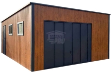 Garaż blaszany 5x6 m  brama drzwi 2x okno blacha na rąbek  GP727