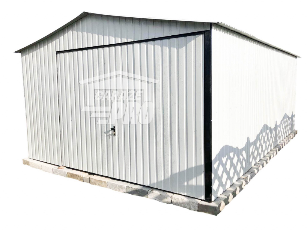 Garaż blaszany 4x6 Brama uchylna Biały - wolnostojący GP82 Białogarda - zdjęcie 1