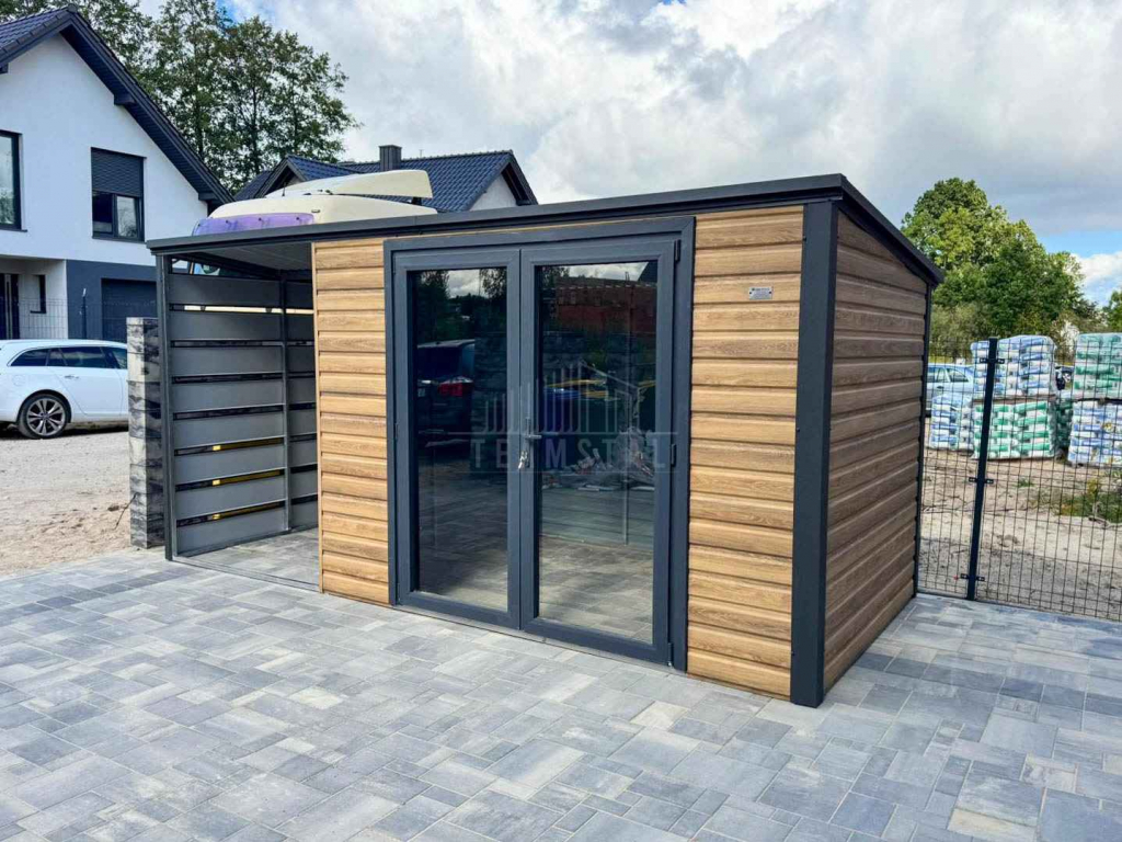 Schowek - domek ogrodowy 3,5x2m wiata 2m drzwi PCV dach TS1182 Kościerzyna - zdjęcie 3