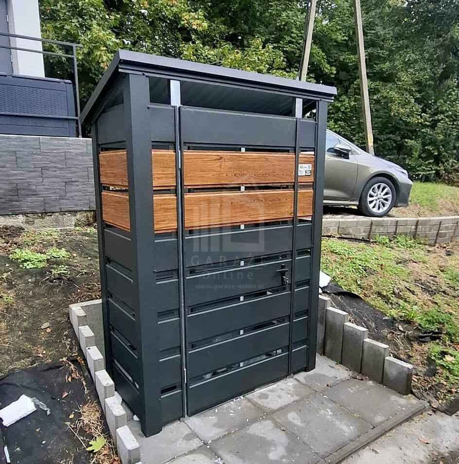 Wiata śmietnikowa 1,5x0,5m - antracyt  dach  ID1140 Ciechanów - zdjęcie 5