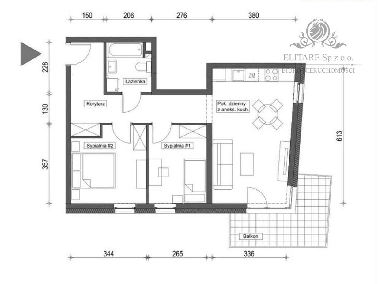 Mieszkanie nowe 3pok, 59,43m2 z balkonem/ Krzyki, Brochów, Wrocław Wrocław - zdjęcie 5