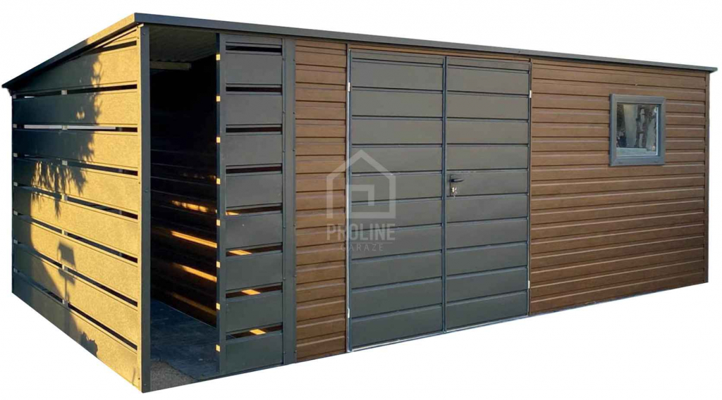 Schowek domek ogrodowy 6x3 + wiata 1m brama  okno dach w tył PLG106 Białystok - zdjęcie 1
