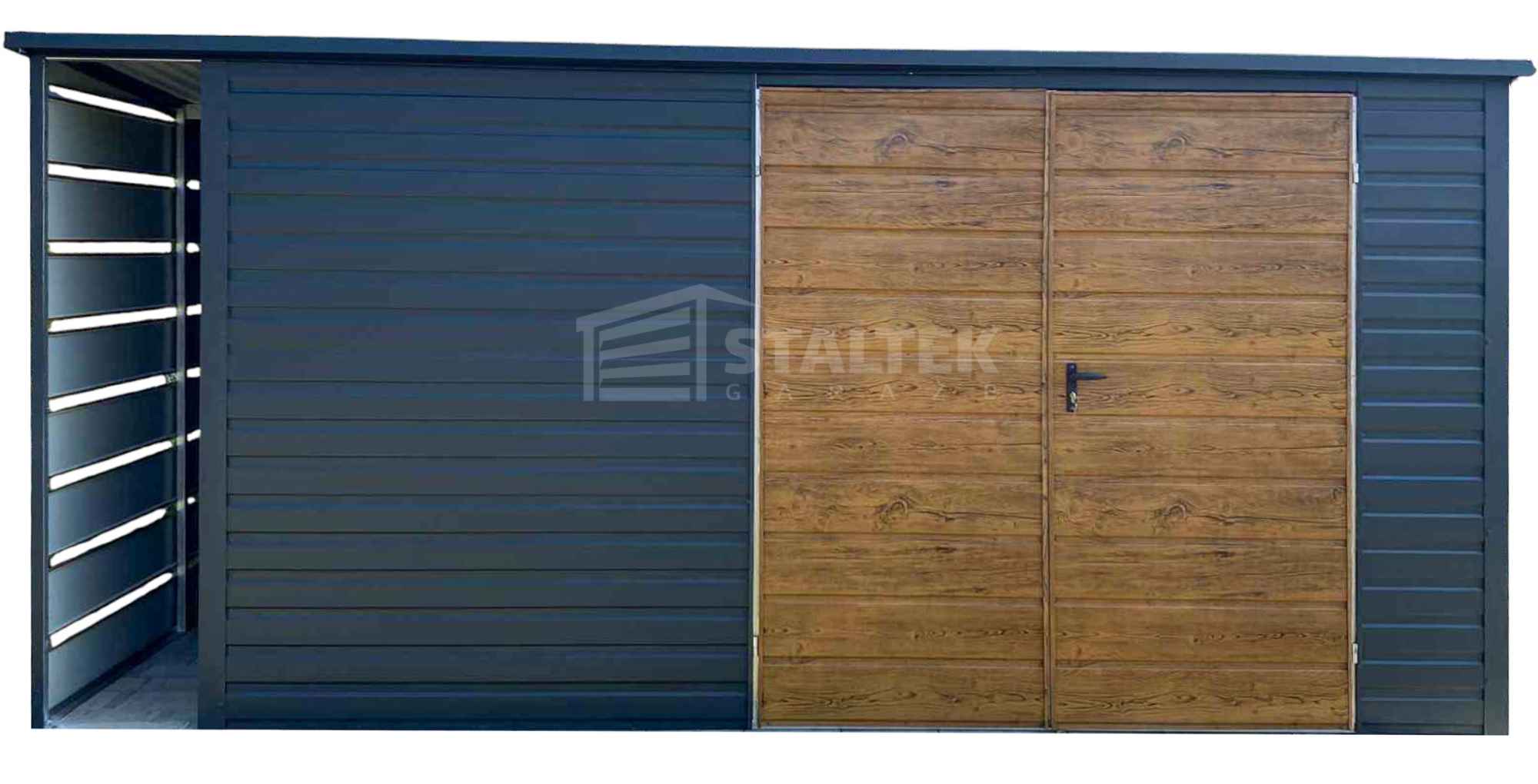 Schowek - Domek Ogrodowy 4,5x2m + wiata 0,5m - Brama  dach  ST182 Kraśnik - zdjęcie 1