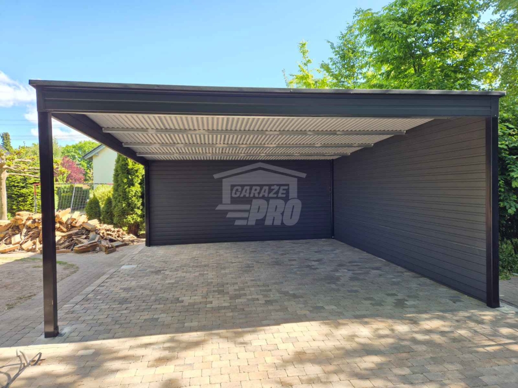 Wiata samochodowa CarPort 6x6 - rynna - dach spad w tył  GP662 Gorzów Wielkopolski - zdjęcie 4