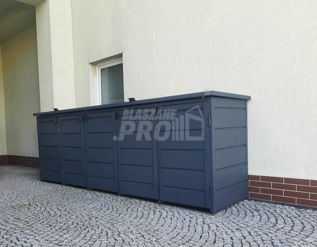 Zabudowa koszy na śmieci wiata śmietnikowa 345x80x120 cm 5x240L GP332 Cieszyn - zdjęcie 2