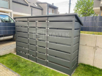 Wiata śmietnikowa dach prosty 4x0,6m 2x furtka - Antracyt ST126 Piła - zdjęcie 3