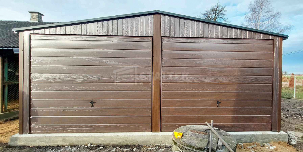 Garaż Blaszany 6,5X8 - 2X Brama Uchylna  Drewnopodobny Rynny ST218 Ruda Śląska - zdjęcie 2