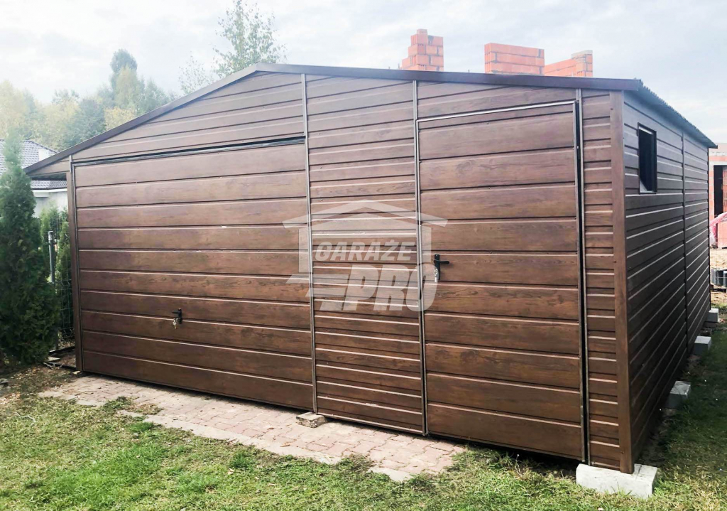 Garaż blaszany 5x5 Brama drewnopodobny  Dach dwuspadowy GP147 Busko-Zdrój - zdjęcie 2