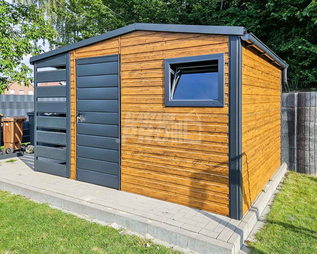 Domek ogrodowy 3x2,5m - wiata 1m  - drzwi - okno - rynny GP427 Jastrowie - zdjęcie 5