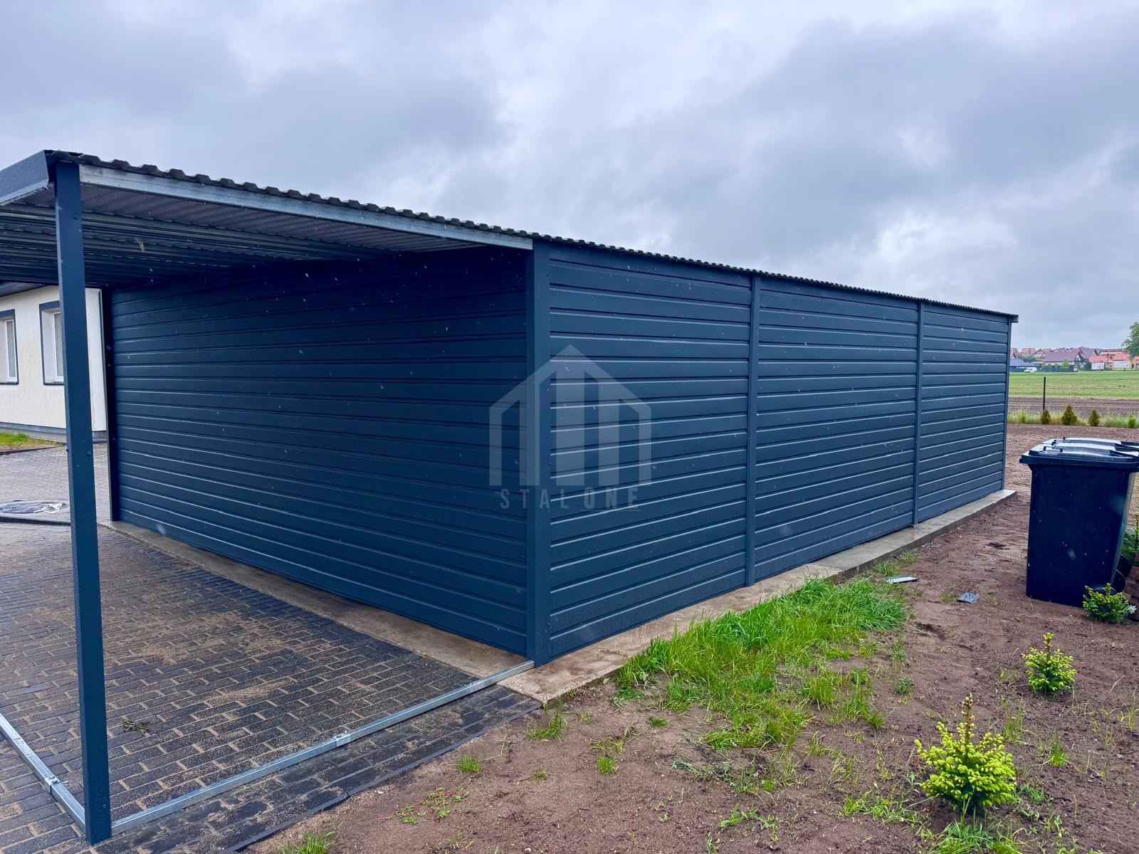 Garaż blaszany 8x5m + wiata 2m - 2x brama - okno - drzwi SO137 Jastrzębie-Zdrój - zdjęcie 3