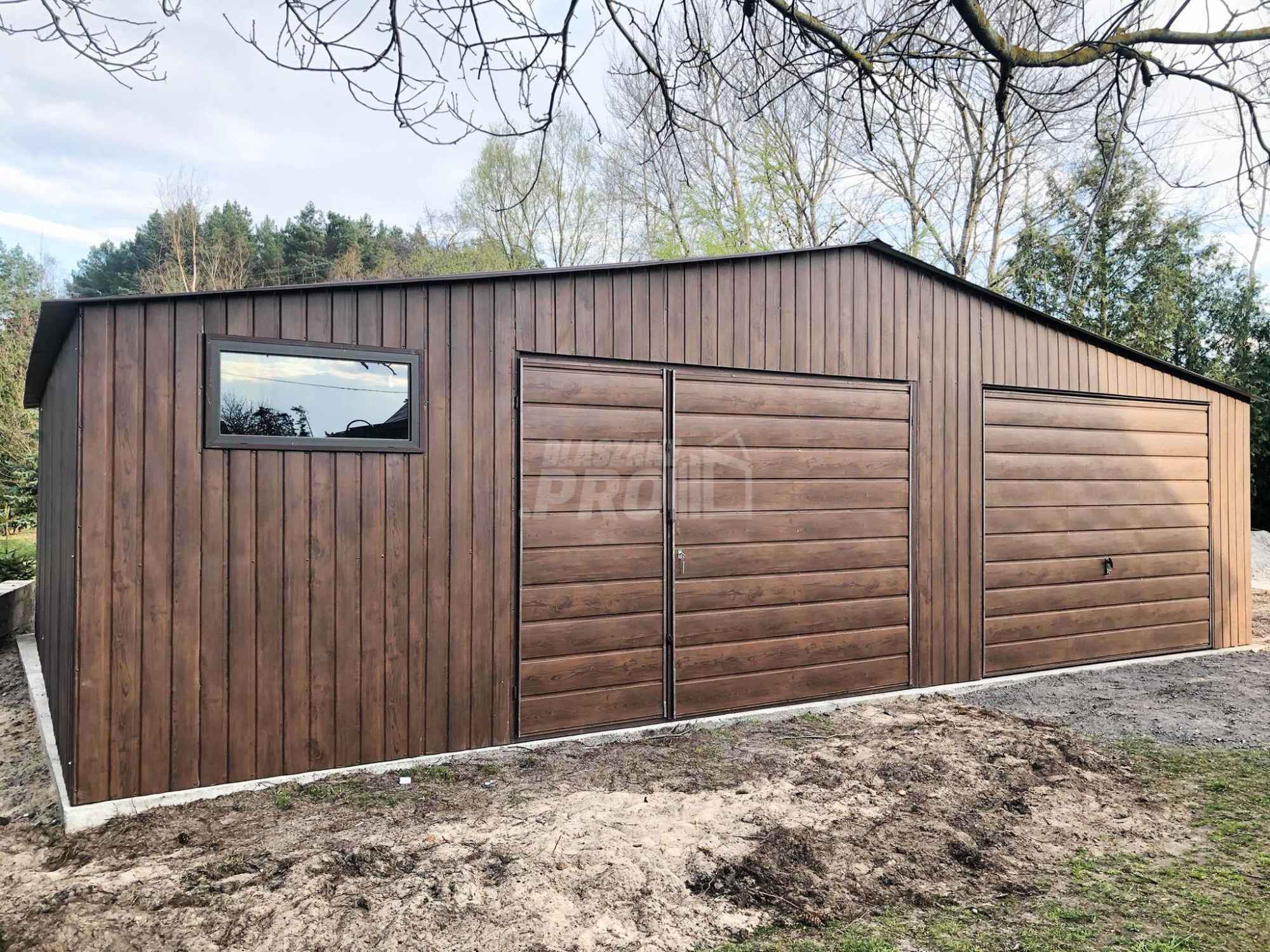 Garaż blaszany 9x6 2x Brama okno drewnopodobny Dach dwuspadowy GP137 Chełm - zdjęcie 2