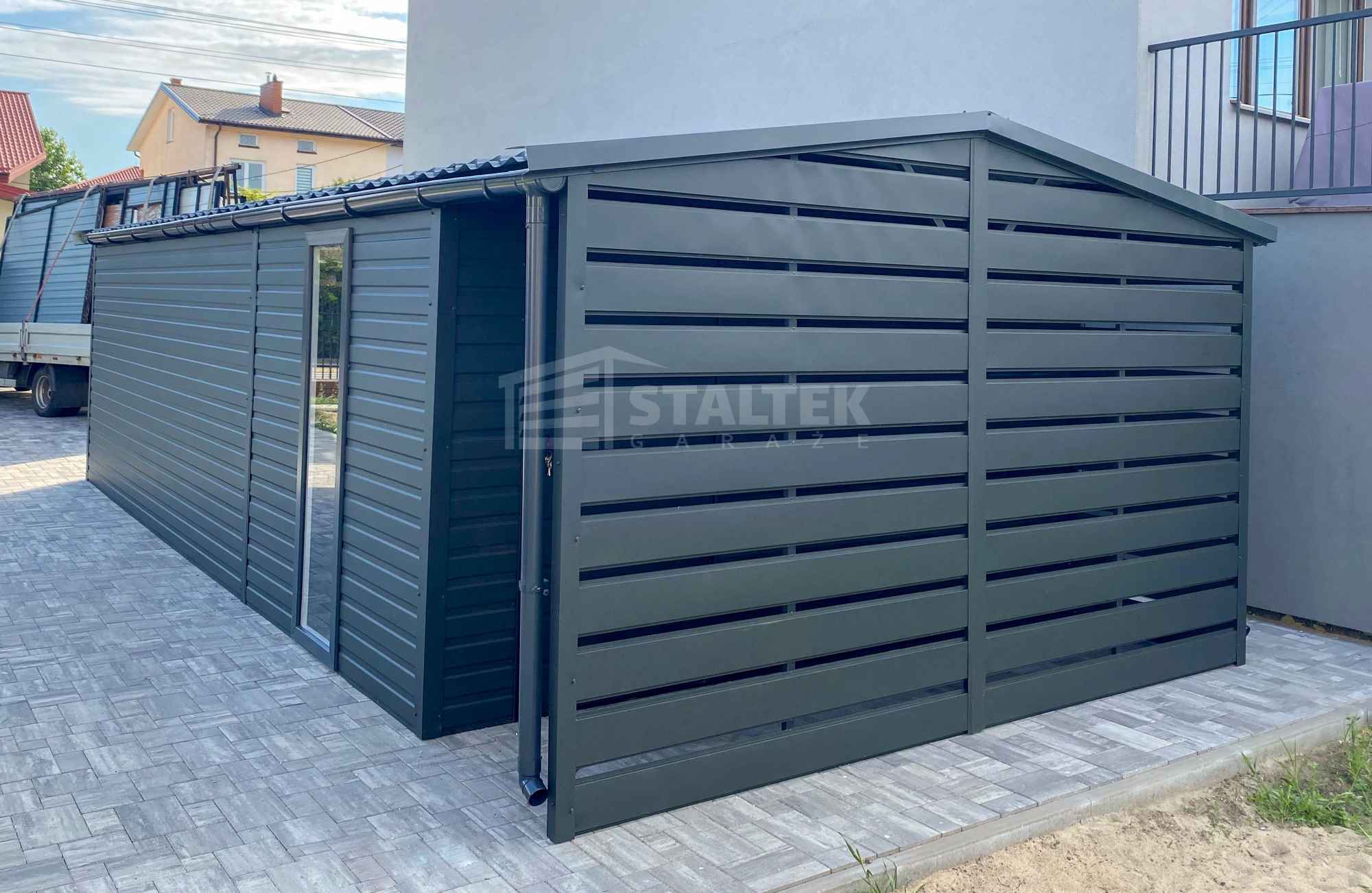 Garaż blaszany 4x6m wiata 1m brama drzwi okno rynna blachodach ST197 Przasnysz - zdjęcie 4