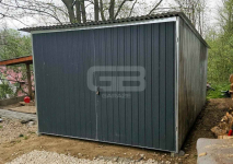 Garaż blaszany 3×5 m II gatunek budowę wolnostojący brama dach GB117