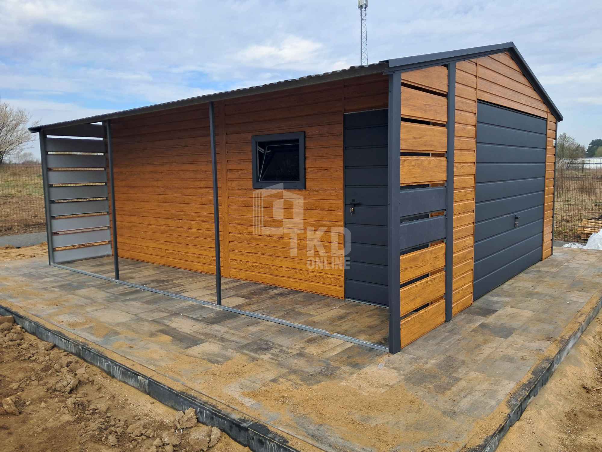 Garaż blaszany 4x5m + wiata 1x5m - brama - drzwi - okno   dach TKD269 Rawa Mazowiecka - zdjęcie 6