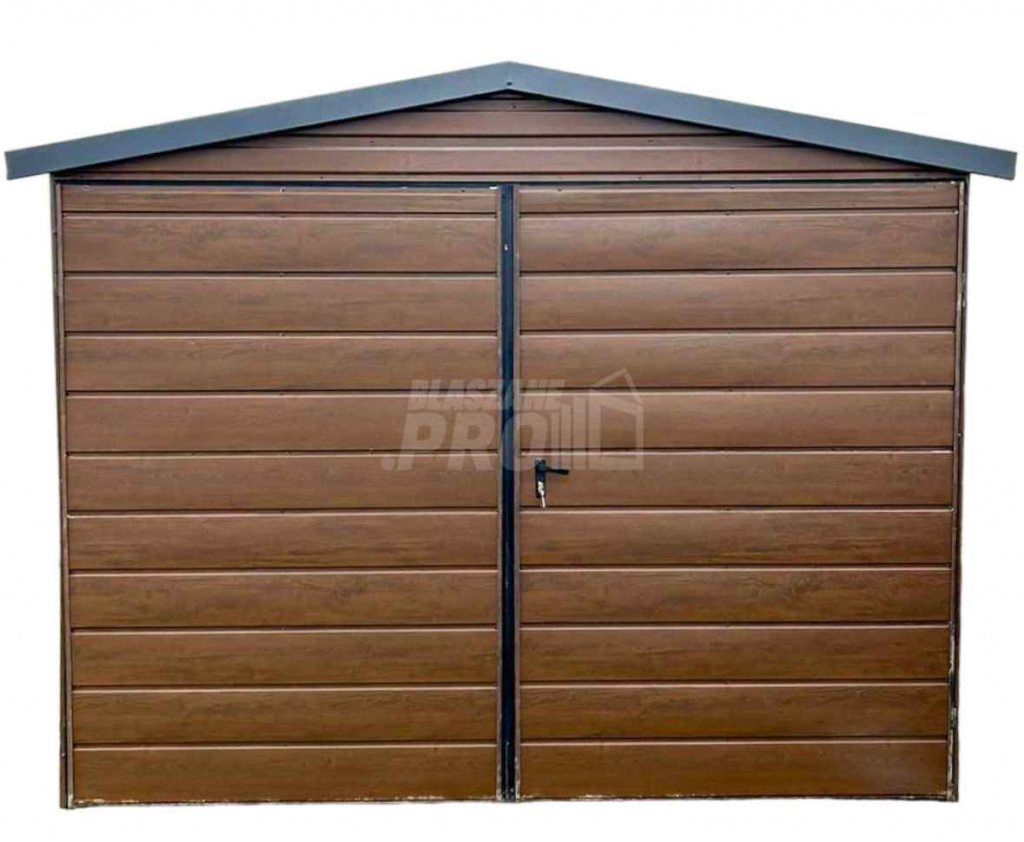 Garaż Blaszany 3x6 okno - drewnopodobny - dach dwuspadowy GP250 Międzyrzecz - zdjęcie 1