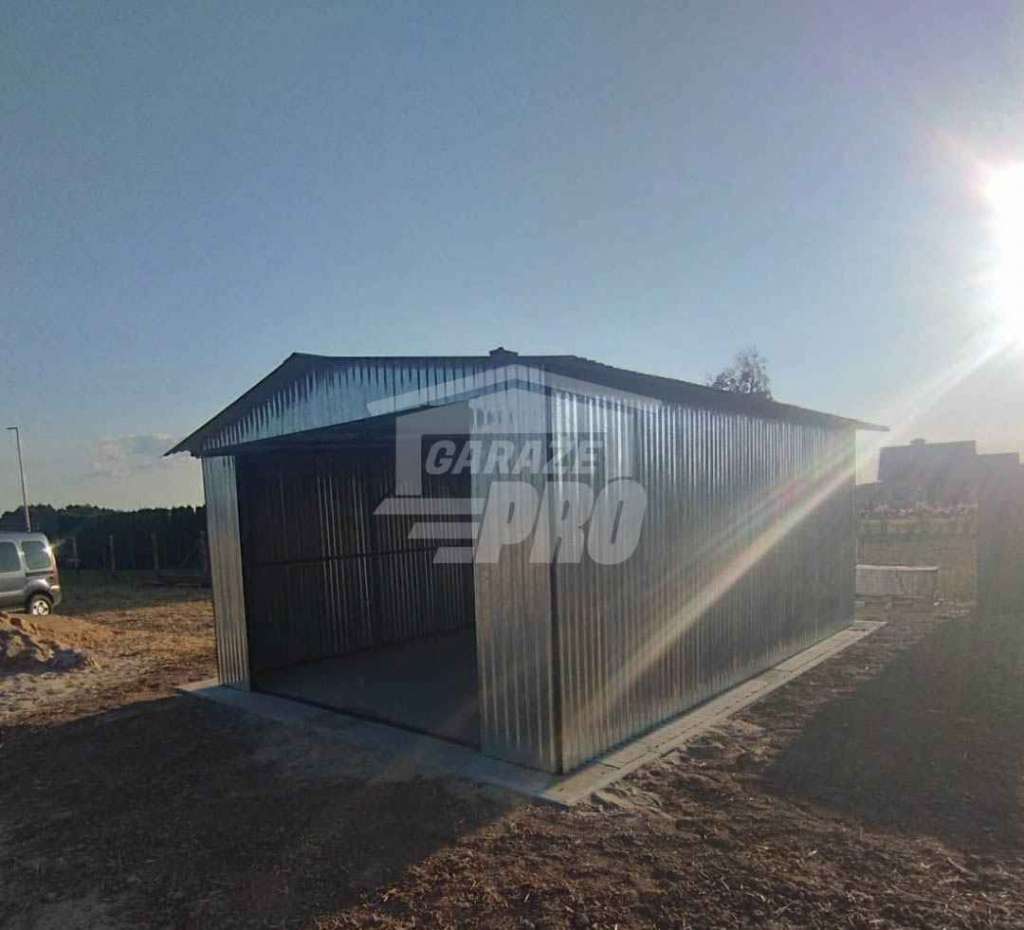 Garaż blaszany 4x6 otwór na okno ocynk - dwuspad pod ocieplenie GP200 Białogard - zdjęcie 5