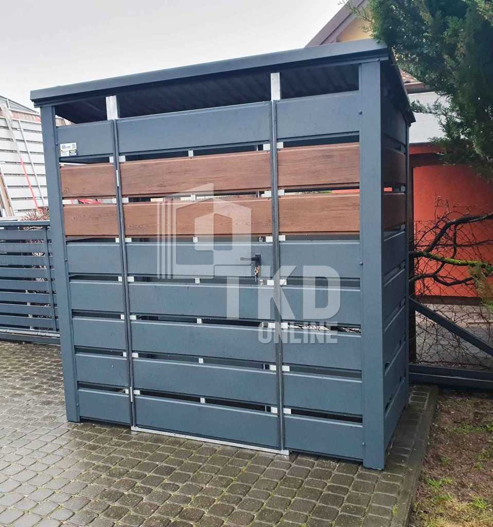 Wiata śmietnikowa 1,5x0,7m Antracyt Schowek ogrodowy na śmieci TKD202 Kalisz - zdjęcie 4