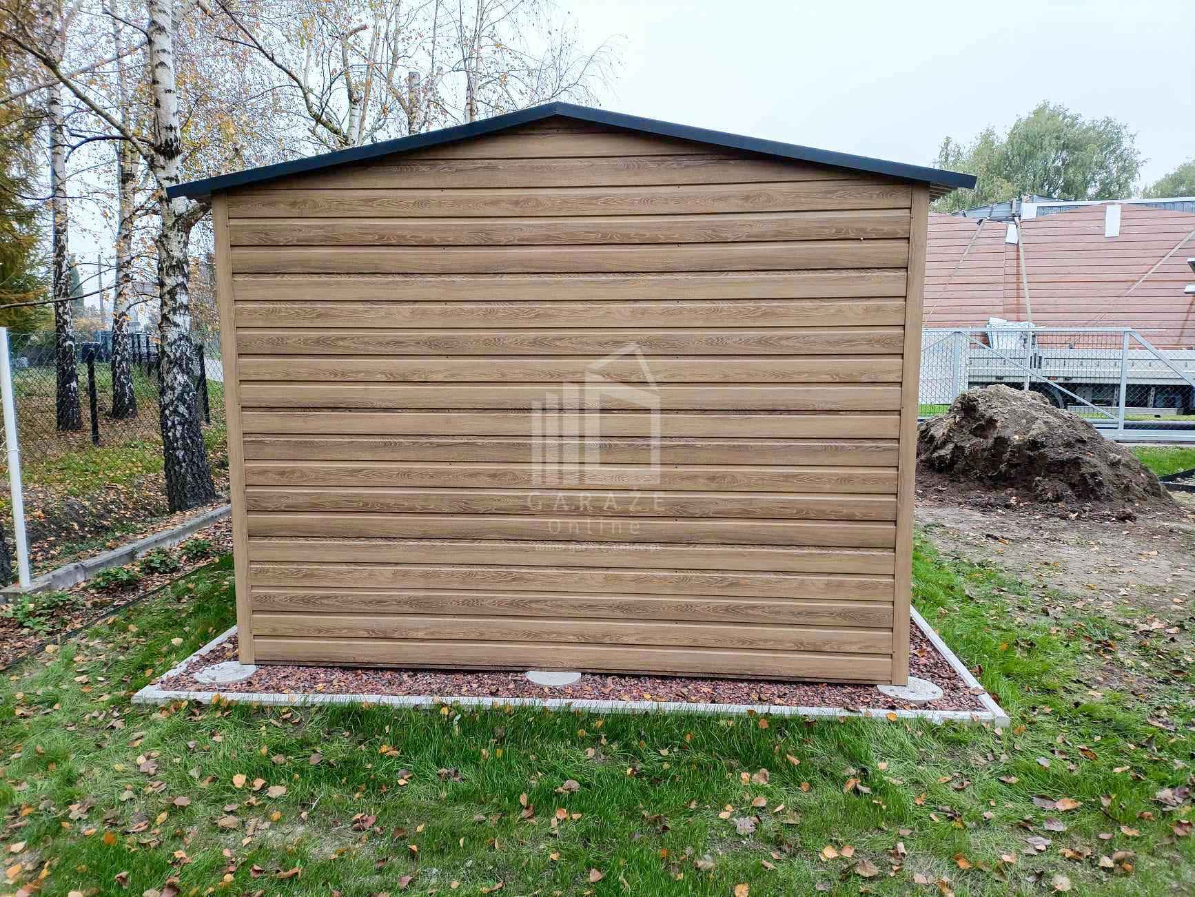 Garaż blaszany 3x6m Brama uchylna Drewnopodobny Dach dwuspadowy ID808 Przemyśl - zdjęcie 2