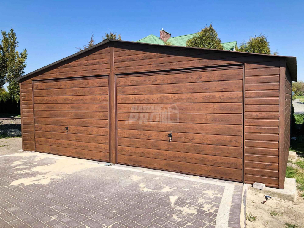 Garaż blaszany 7x6 2x Brama Drzwi drewnopodobny Dach dwuspadowy GP130 Dąbrowa Górnicza - zdjęcie 4