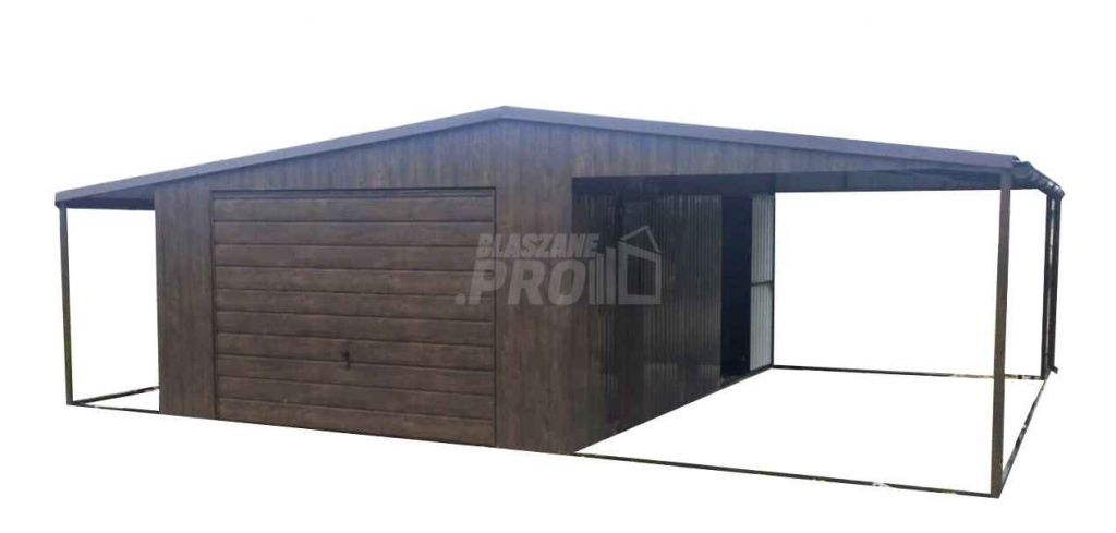 Garaż Blaszany 4x6 + 2x Wiata 4x6 Brama uchylna Blachodachówka GP253 Lubin - zdjęcie 1