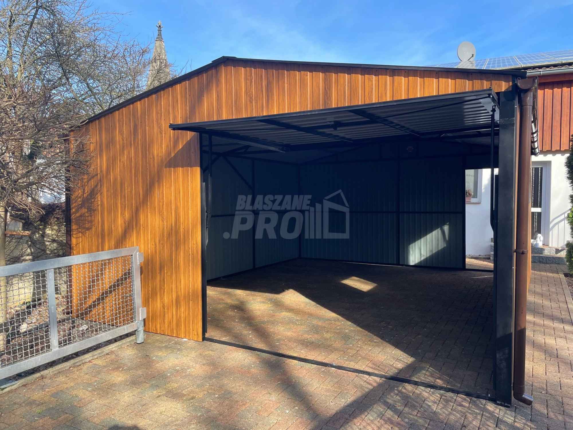 Garaż blaszany 5,5x6 2x Brama uchylna + drzwi + 2x okno - rynny GP278 Dobre Miasto - zdjęcie 7