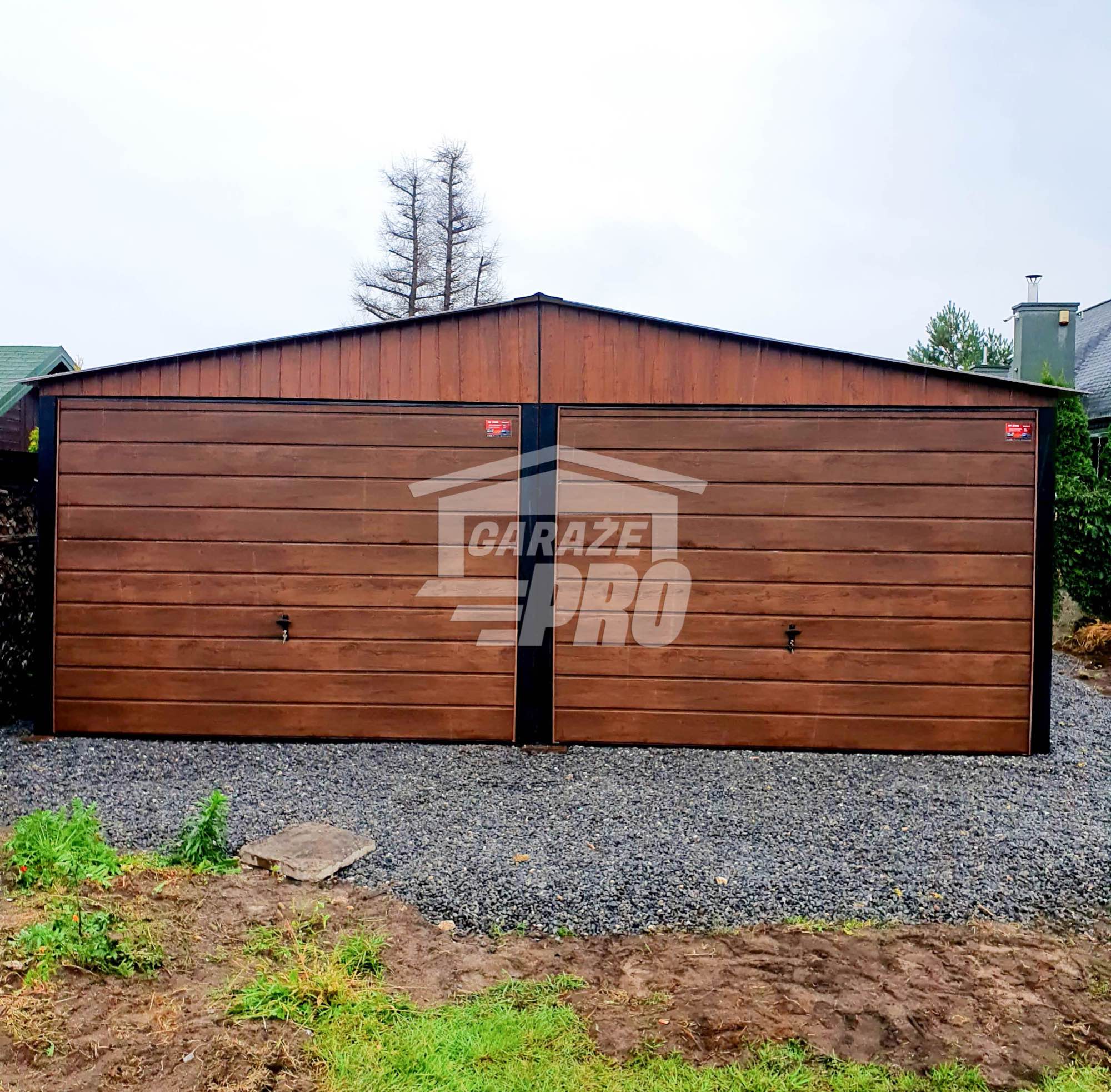 Garaż blaszany 6x7  uchylna drewnopodobny Dach dwuspadowy GP150 Słupsko - zdjęcie 3