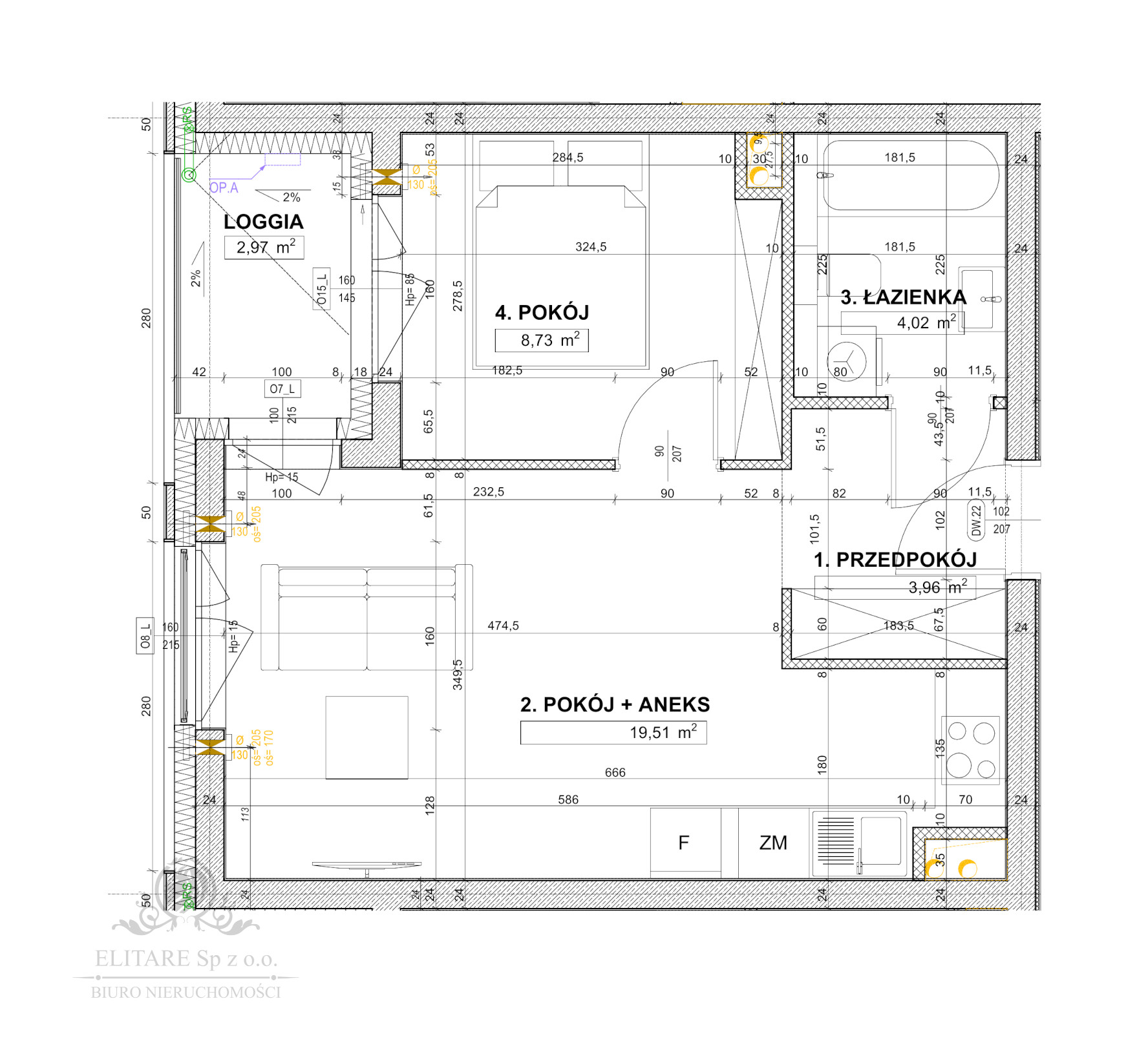 Mieszkanie 2 pokojowe 36,22m2 z loggią tuż obok SkyTower Wrocław - zdjęcie 3
