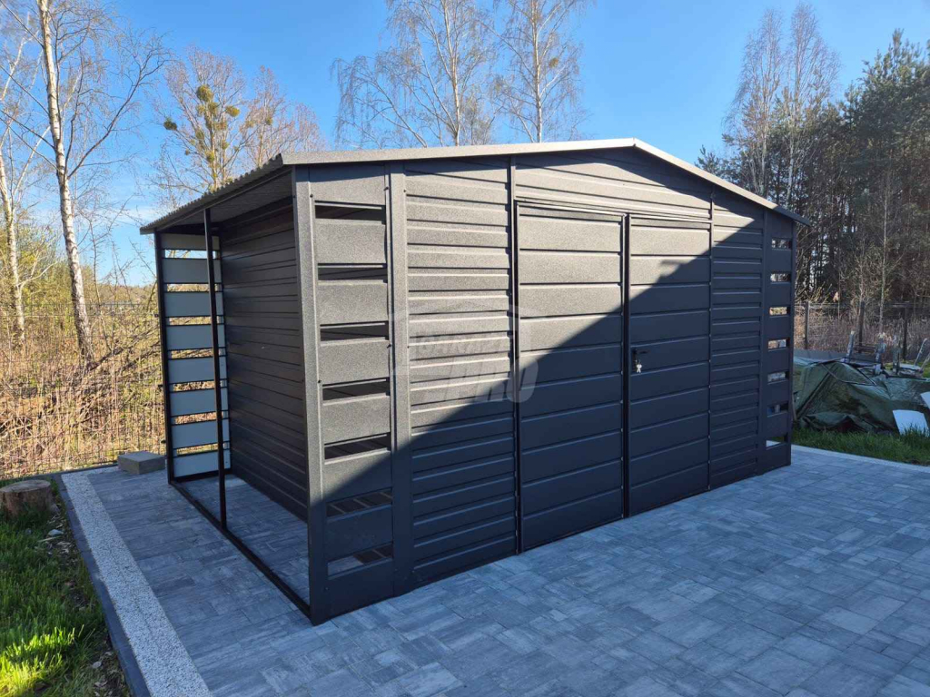 Schowek - Domek Ogrodowy 3x3 + 2x wiata 0,5m  Brama Dach  GP588 Wisła - zdjęcie 3