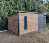 Domek Schowek Ogrodowy z wiatą 4.5x3m drewnopodobny Winchester PREMIUM Puławy - zdjęcie 2