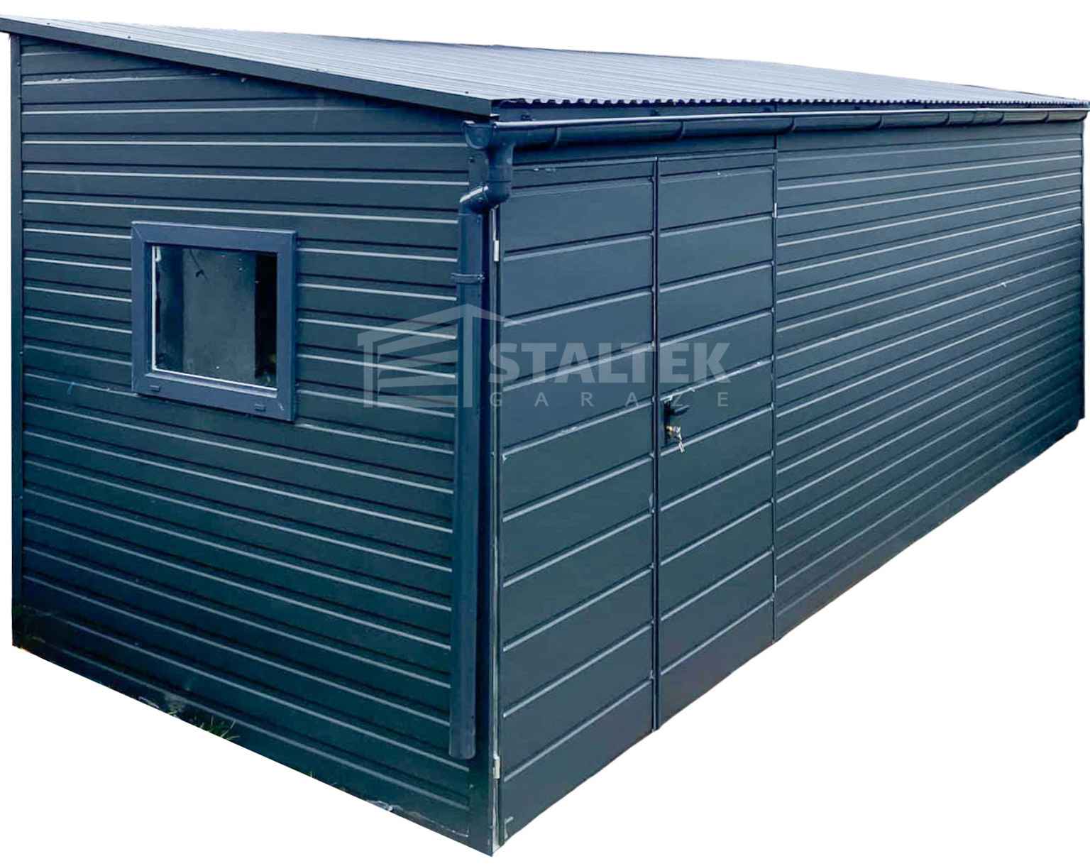 Schowek - Domek ogrodowy 5x2,5m - Brama dwuskrzydłowa okno dach  ST183 Sopot - zdjęcie 1