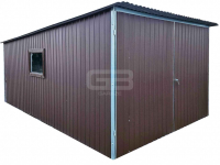 Garaż blaszany 3x4m - wolnostojący - brama dwuskrzydłowa - okno GB137