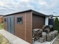 Garaż z płyty warstwowej 5,5 x 3 + wiata 0,5x 3 Skrzydlna - zdjęcie 3