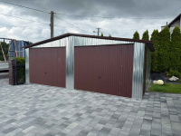 Garaż Blaszany Blaszak 7x5m dwuspadowy Ocynk + Ciemny Brąz TANIO