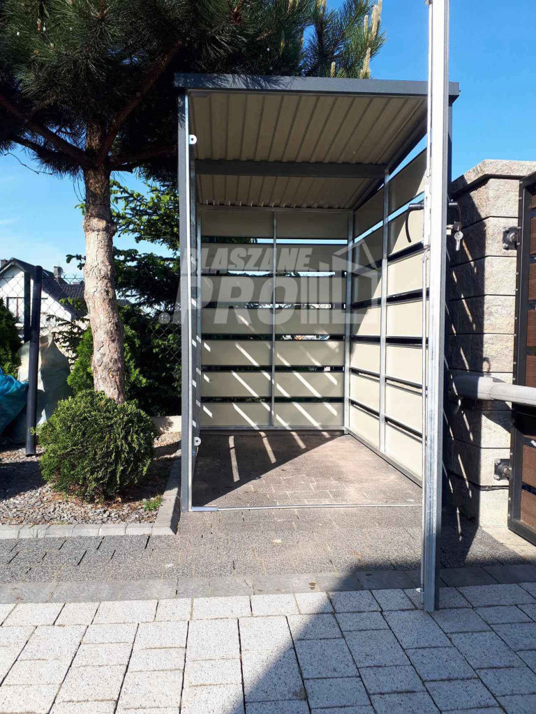 Wiata śmietnikowa spad tył 1x1,5m antracyt Schowek ogrodowy GP284 Łęczyca - zdjęcie 5