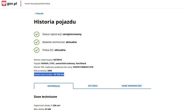 Honda Civic Benzyna Zarejestrowany Ubezpieczony Elbląg - zdjęcie 3