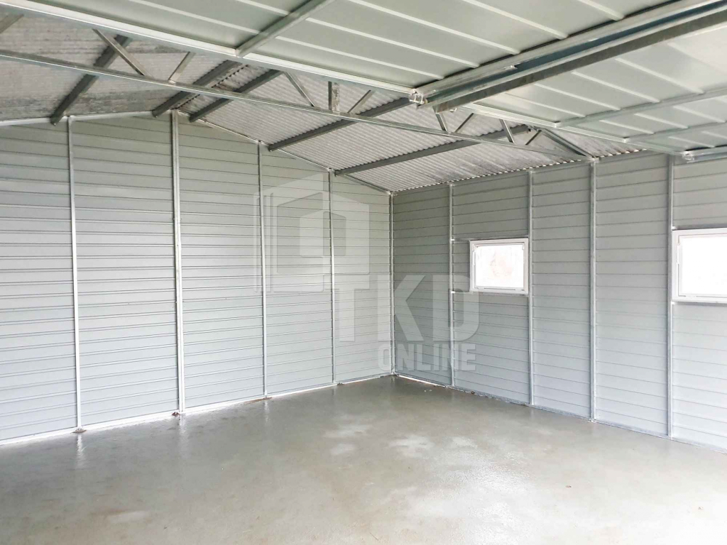 Garaż Blaszany 6x6  Brama uchylna drewnopodobny dach dwuspadowy TKD201 Grunwald - zdjęcie 7