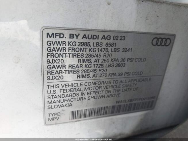2023 AUDI Q7 PREMIUM PLUS 55 TFSI QUATTRO TIPTRONIC Sulejówek - zdjęcie 10
