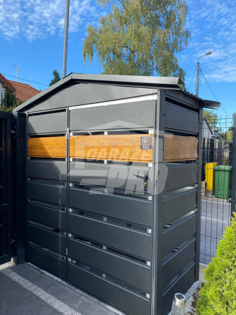 Wiata śmietnikowa 1,5x0,5m  dach dwuspadowy GP463 Wisła - zdjęcie 3