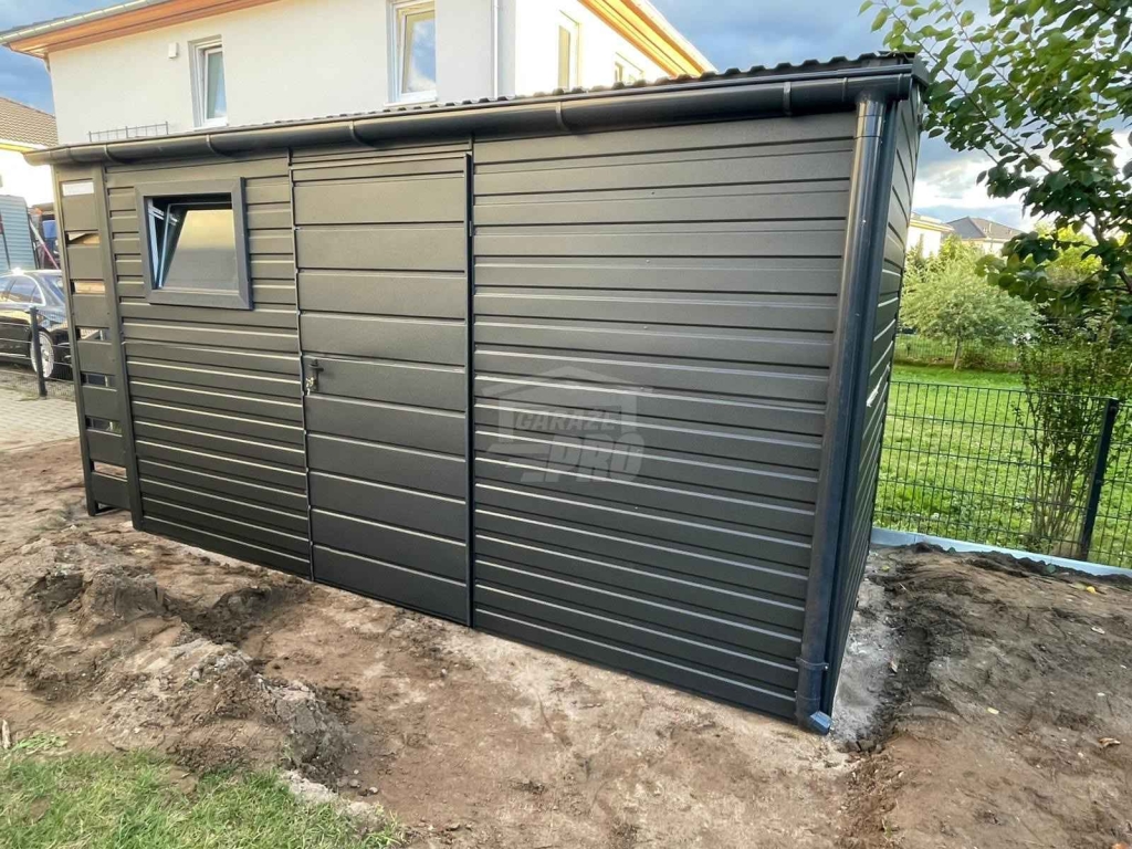Schowek domek ogrodowy 4x2m wiata 0,5 m drzwi okno rynna dach  GP697 Zamość - zdjęcie 3