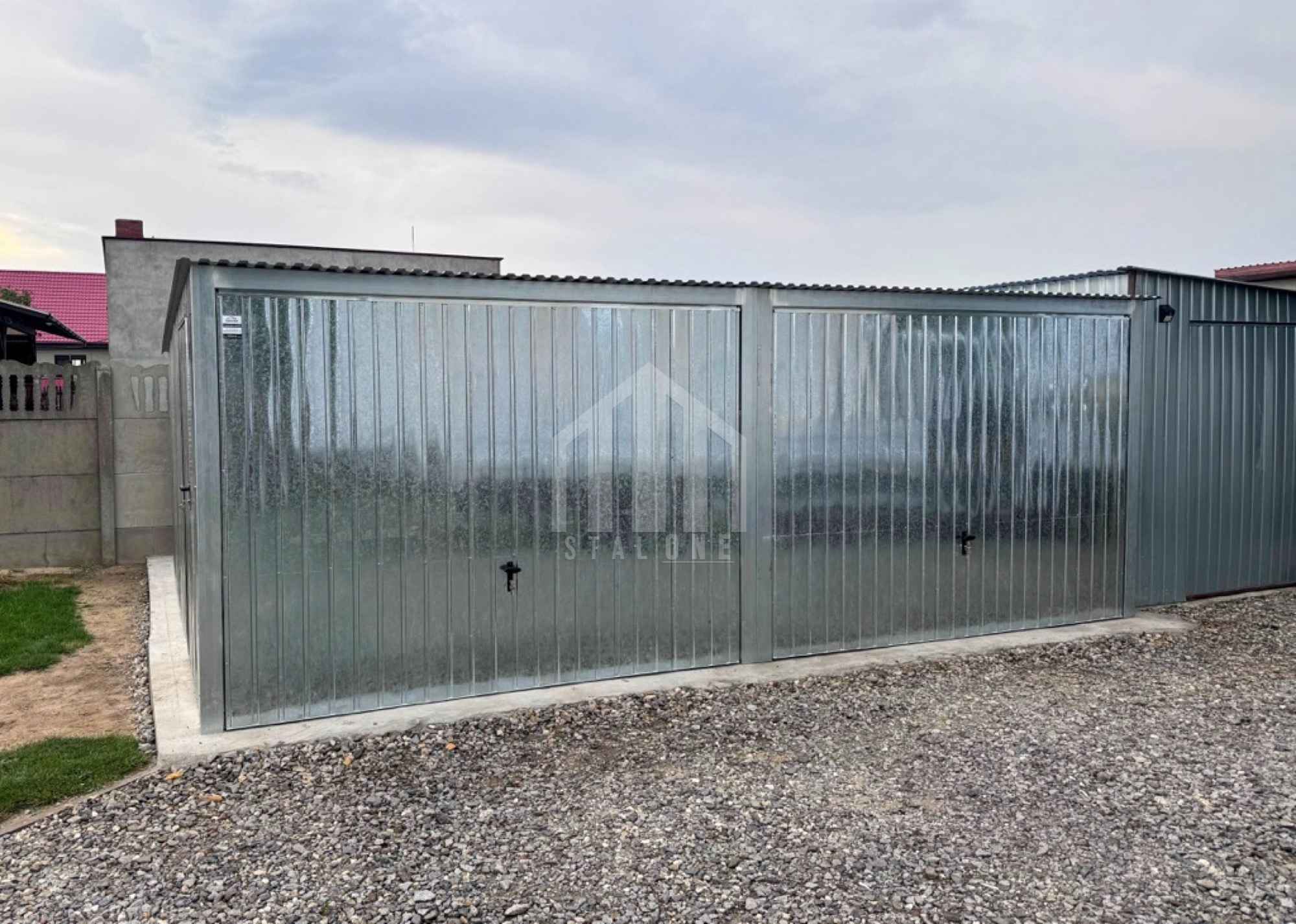 Garaż blaszany 6x6m - 2x brama uchylna - drzwi - ocynk SO133 Sieradz - zdjęcie 3