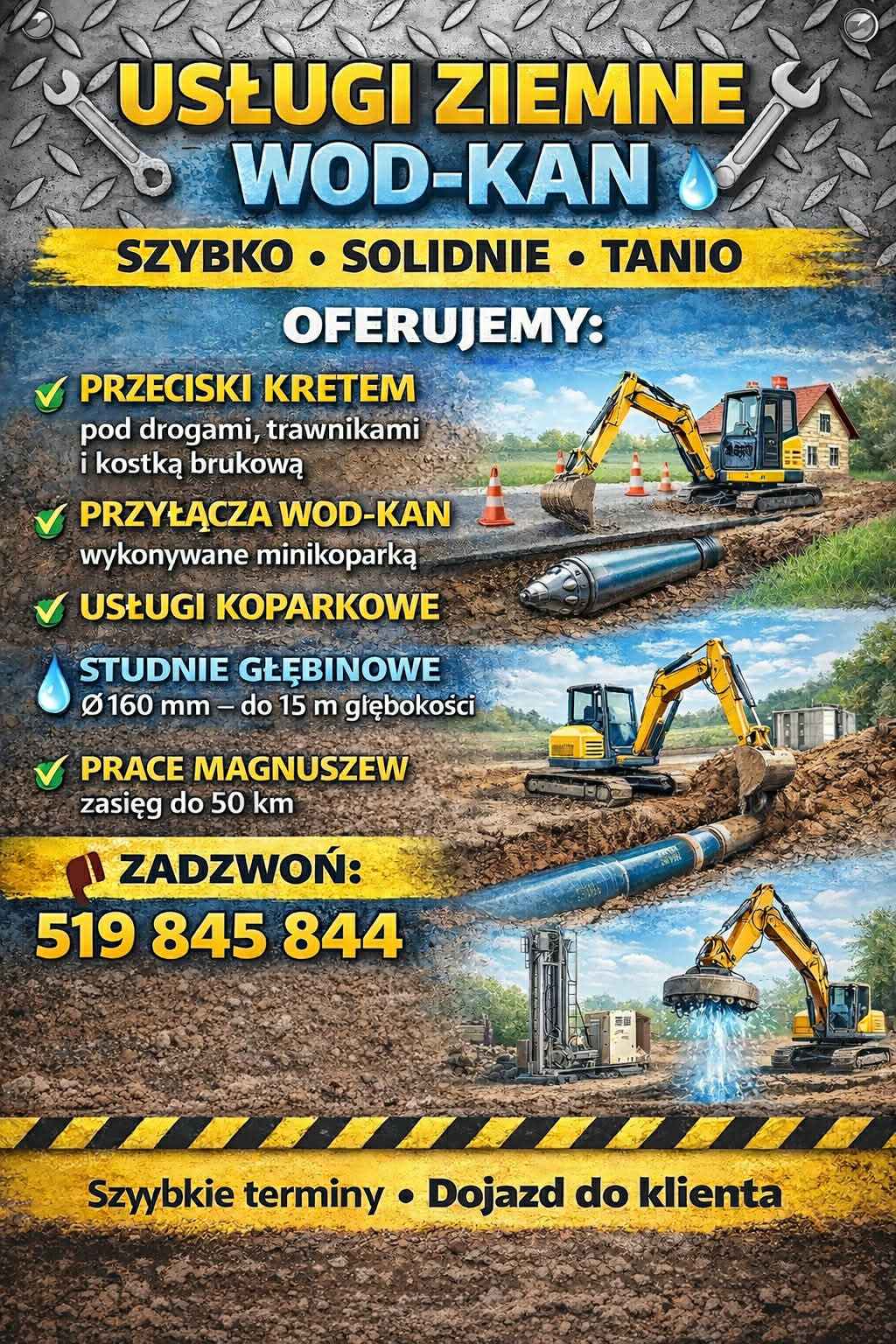 Usługi minikoparką i wiercenie studni głębinowych Magnuszew - zdjęcie 1