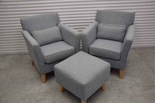 fotele i pufa - komplet jak nowy