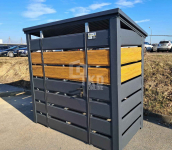 Wiata śmietnikowa 1,5x0,7m Antracyt + jasny orzech - spad w tył TKD394 Łęczyca - zdjęcie 3