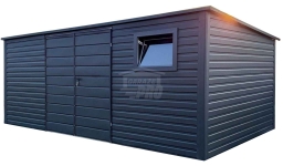 Schowek - domek ogrodowy 4,5x3 m - brama dwuskrzydłowa okno dach GP732