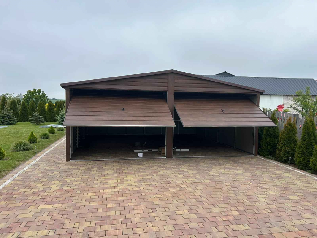 Garaż Blaszany dwustanowiskowy dwuspadowy 6x6 Ciemny Orzech PREMIUM Radom - zdjęcie 5